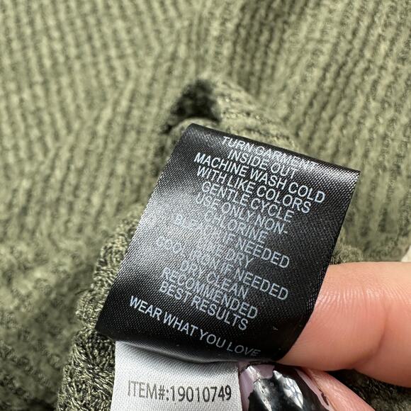 Torrid Green Ribbed Knit Cowl Neck Pullover Long Sleeve Cozy Sweatshirt 1X - Picture 9 of 13